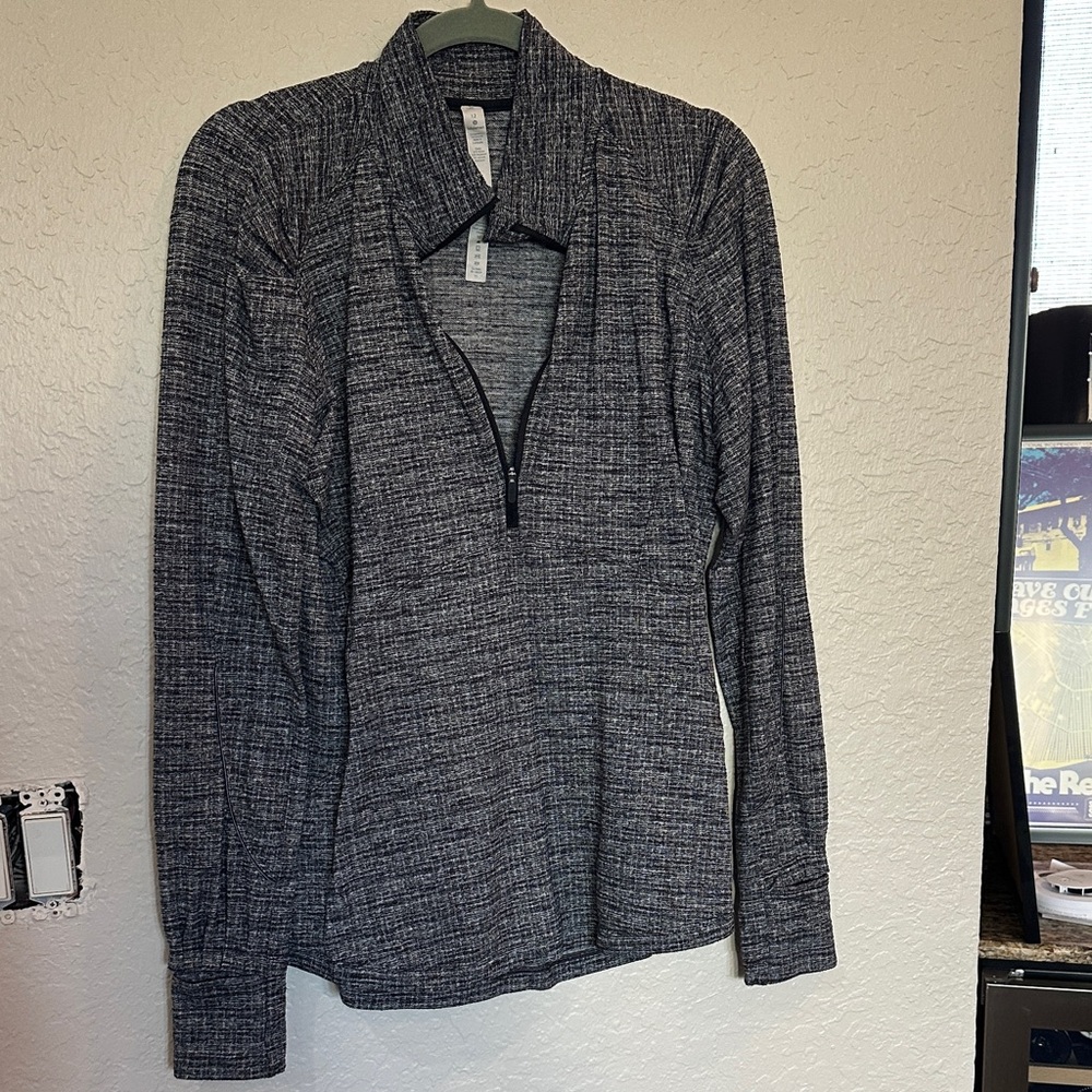 lululemon athletica Gray Zip-Up Top size 12